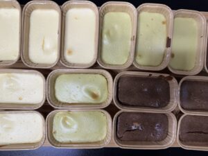 완성된 3색 치즈케이크